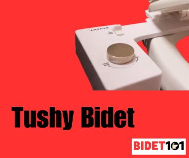 Tushy Bidet Attachment installed in a Bidet seat